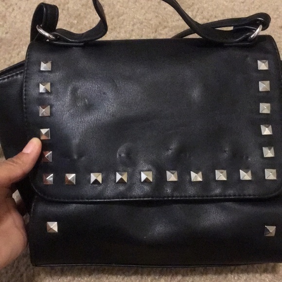 Over the shoulder black stud purse - Picture 2 of 3